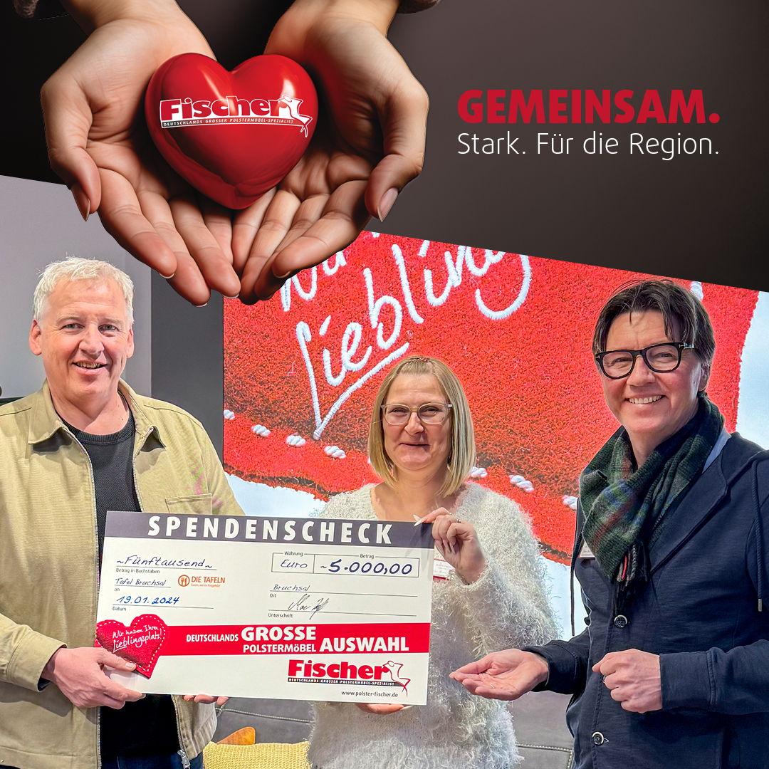 Großspende für Fischer - Gemeinsam stark für die Region.