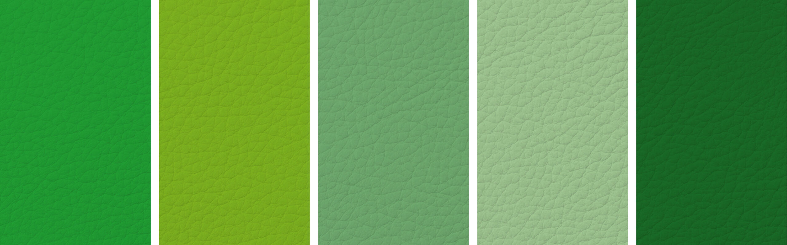 Verschiedene grüne Farbflächen und -strukturen.