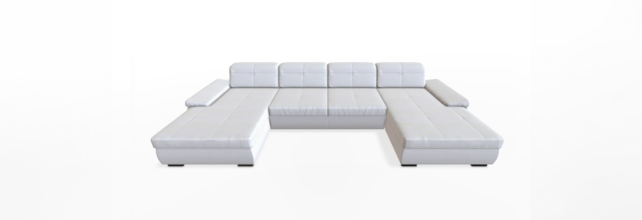 Modernes weißes Wohnzimmer-Sofa mit Kissen.