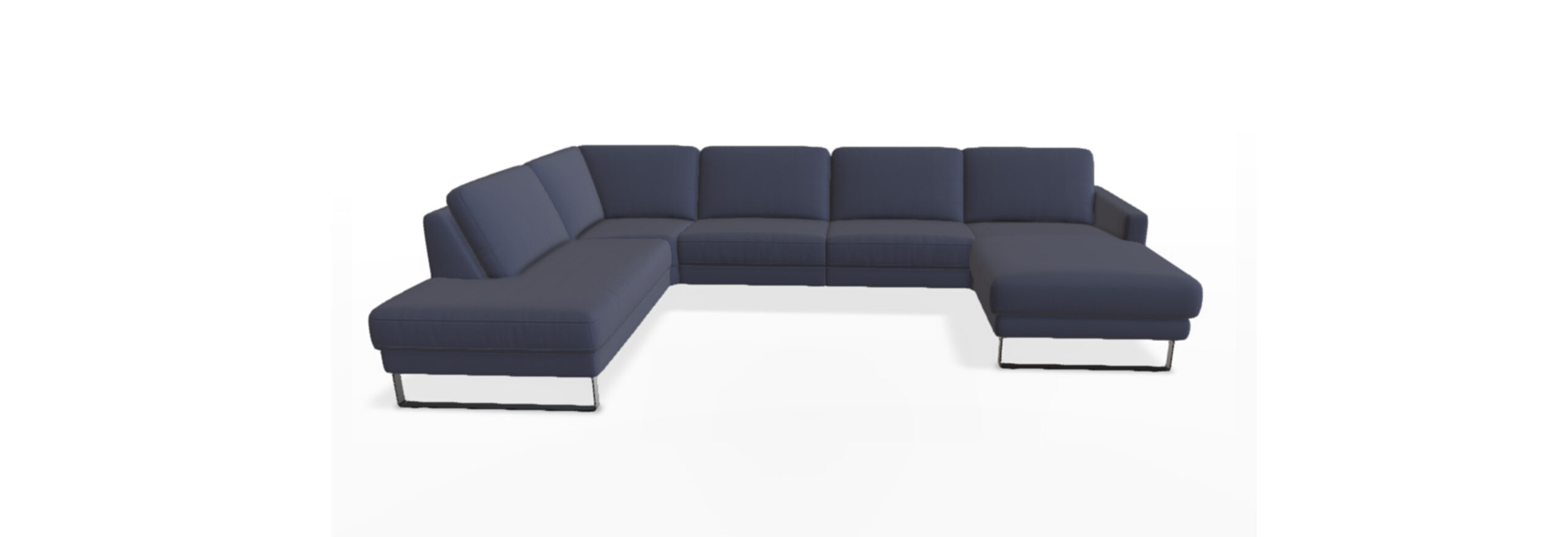 Modernes graues Sofa mit Chaiselongue.