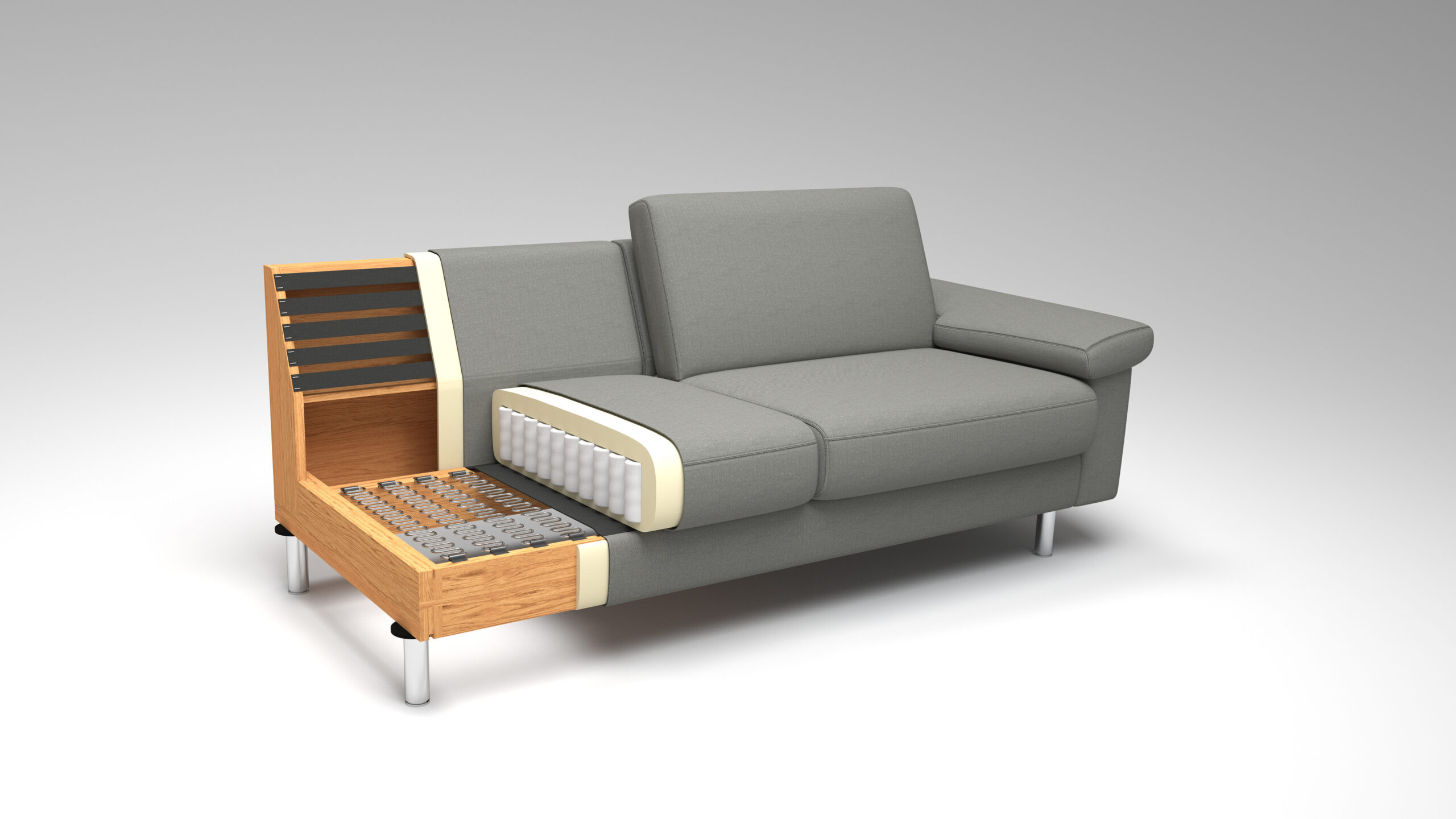 Gemütliches Sofa mit Staukasten und Polsterung