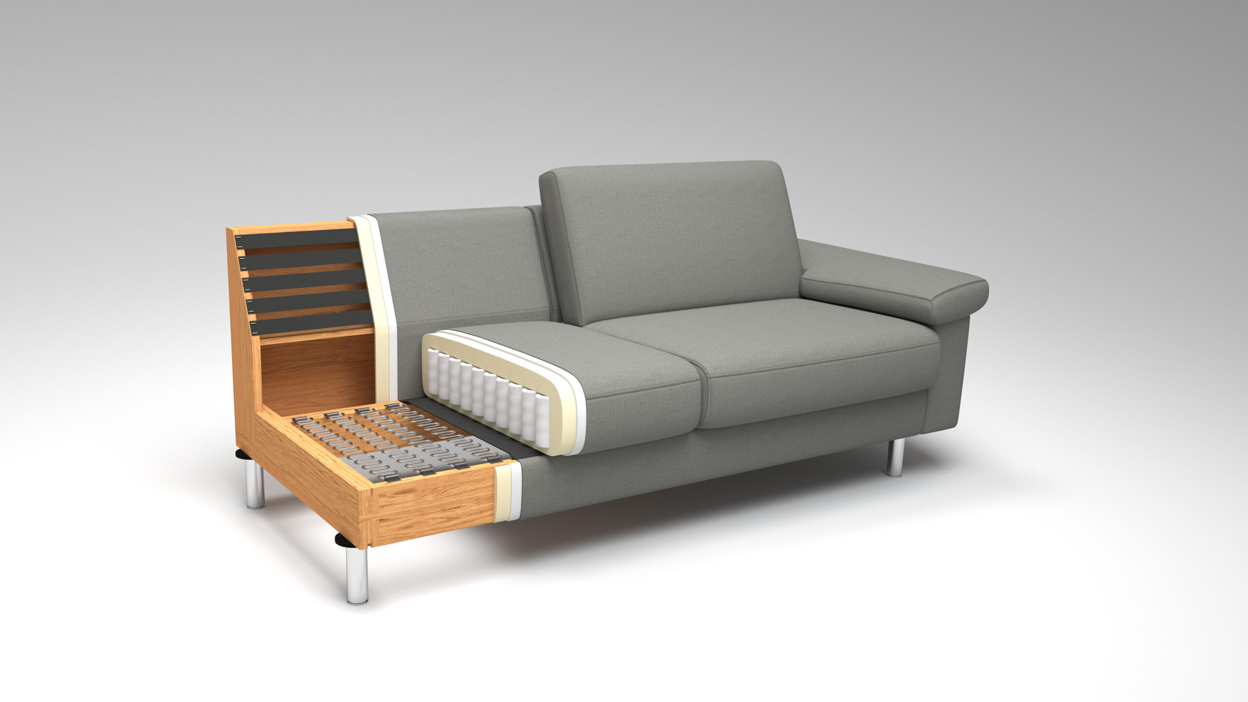 Sofa mit ausziehbarer Computertastatur