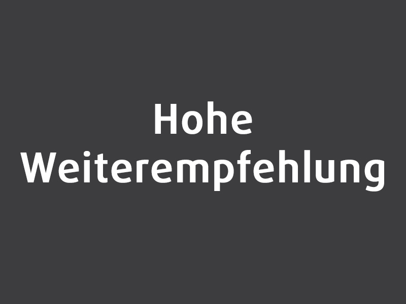 Auszeichnungen Hohe Weiterempfehlung