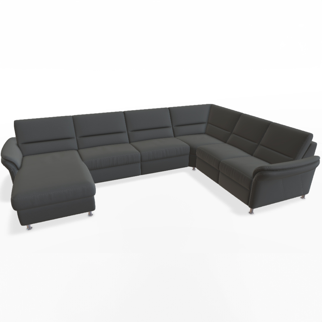 Graues Ecksofa mit modernem Design.