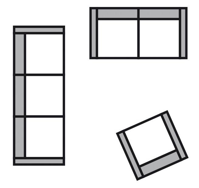 Schwarze und graue geometrische Formen