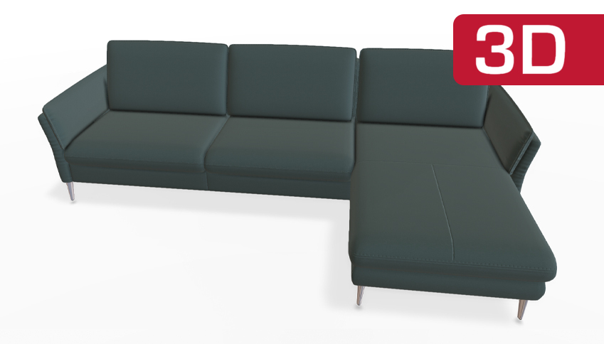Großes graues Sofa mit Eckelement.