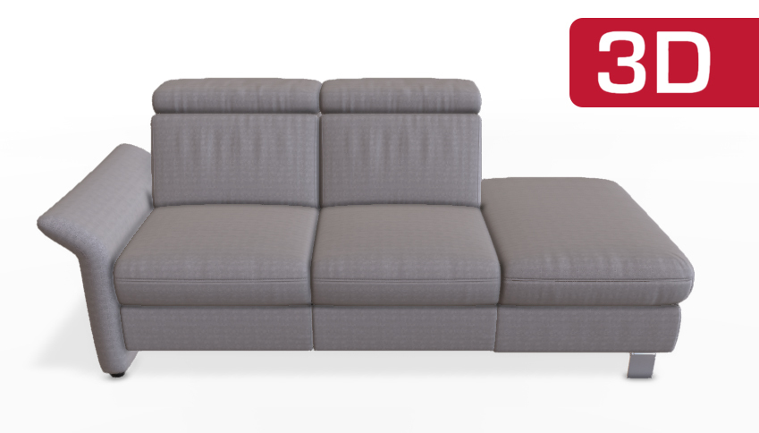 Graues modernes Sofa mit 3D-Effekt.