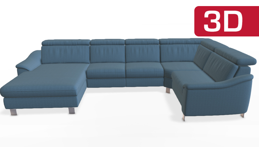 Großes, gemütliches Sofa mit Chaiselongue.