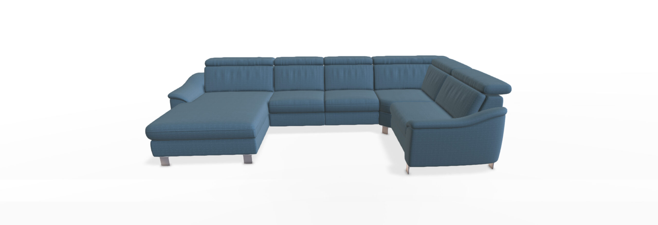 Moderne blaue Sitzecke mit Chaiselongue