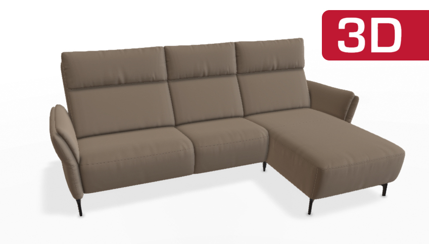 Modernes, braunes Ecksofa mit Sitzkomfort.