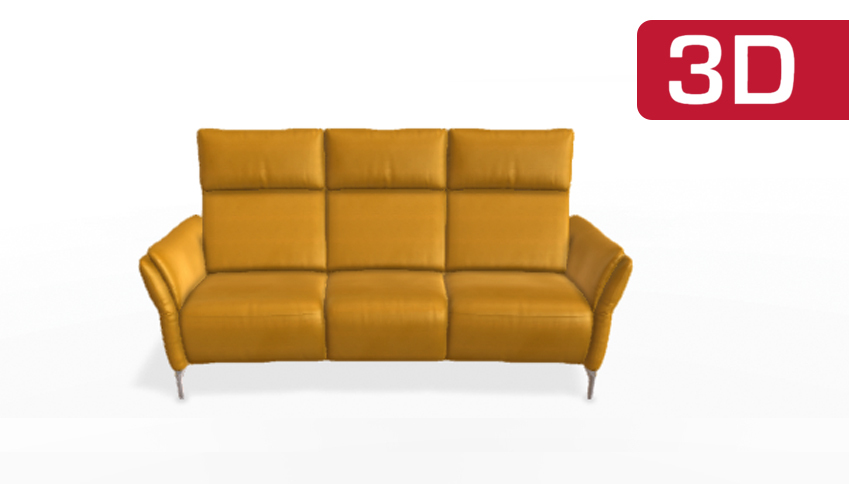 Gelbes Dreisitzer-Sofa mit Polsterung