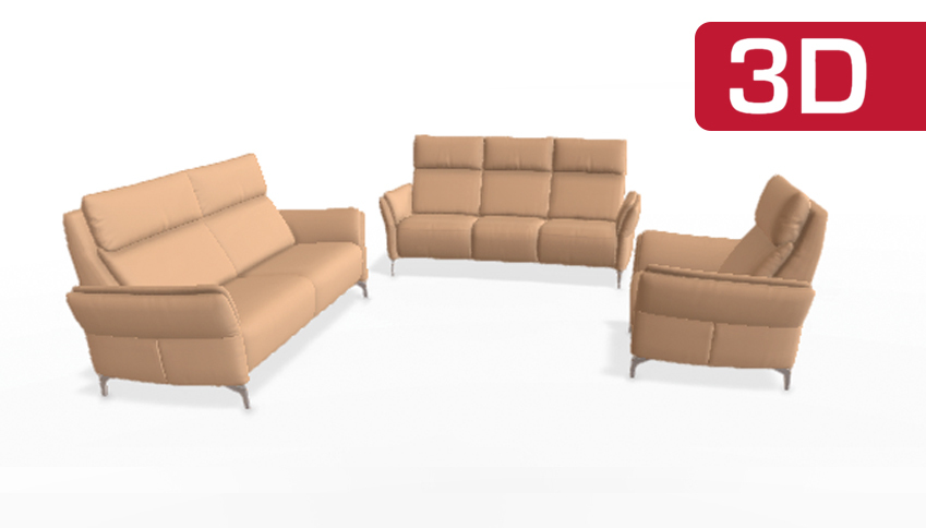 Bequeme Couchgarnitur aus modernen Ledersofas.