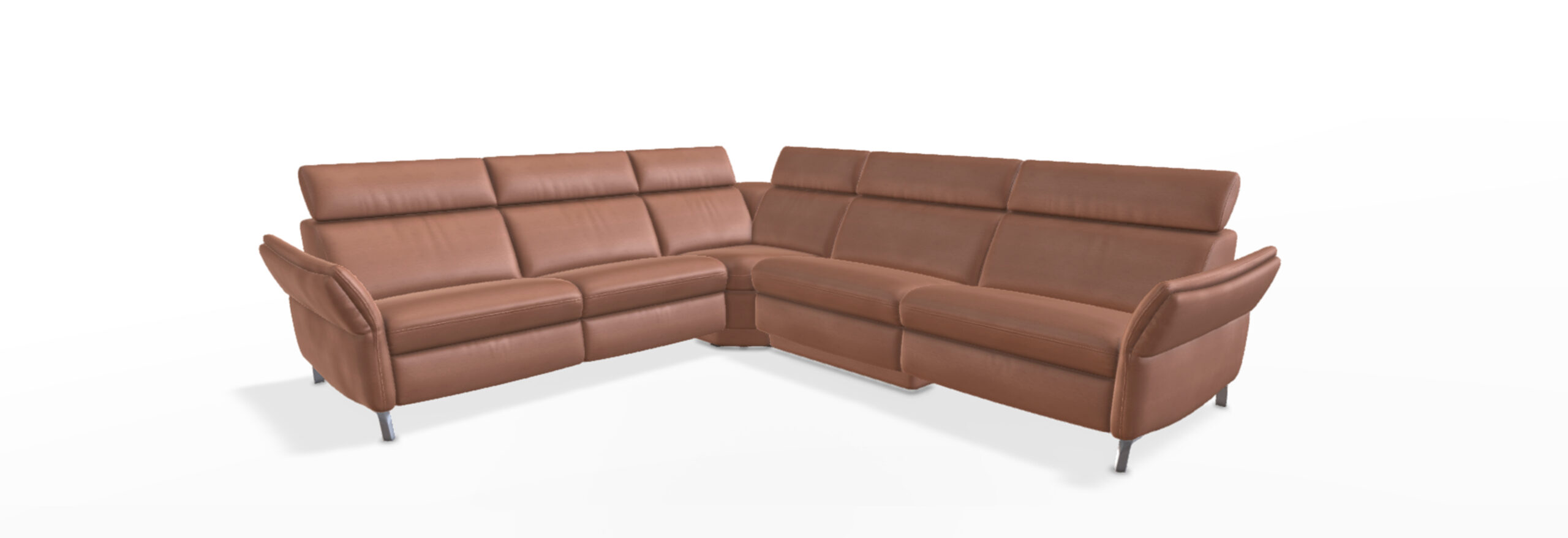 Braunes Ecksofa mit modernem Design.