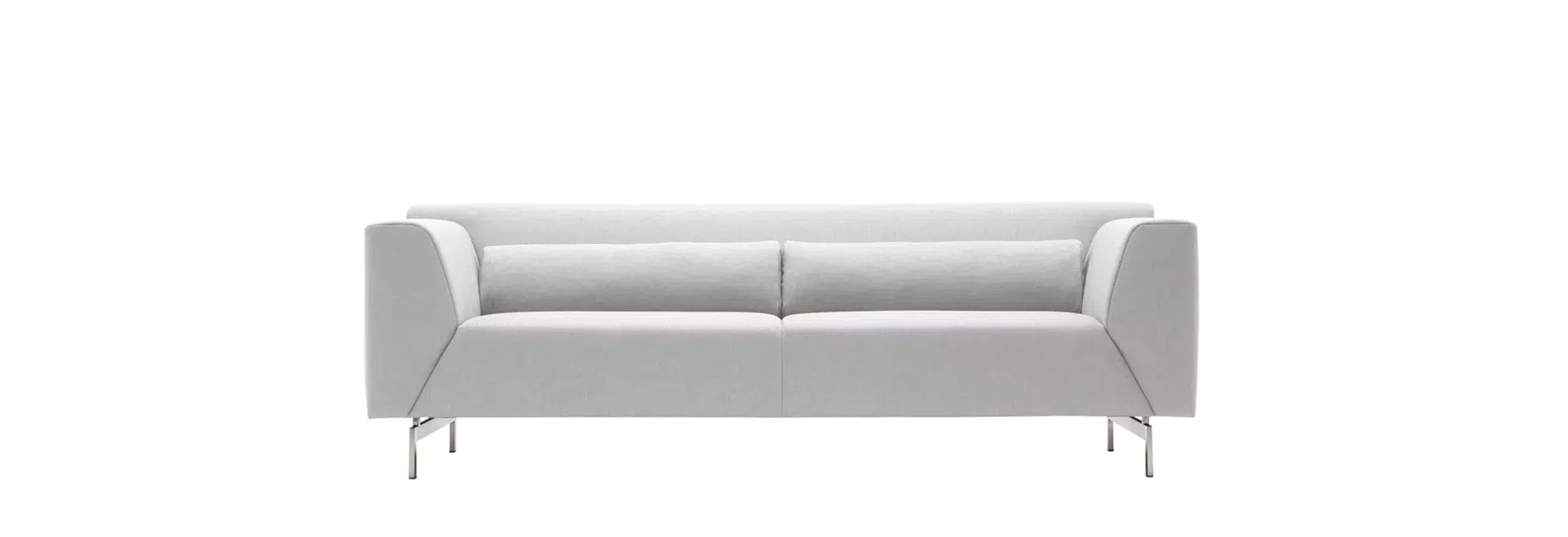 Modernes graues Sofa mit Metallbeinen