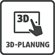 Handweiser zeigt dreidimensionale Planung an.