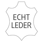 Schwarzes Leder-Label mit deutscher Aufschrift "ECHT LEDER"