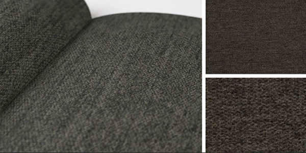 Fabric textures in shades of gray and brown.
