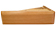 Rechteckiges Sofa mit Holzrahmen in heller Farbe.