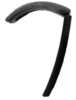 Schwarze ergonomische Computermaus mit Grifffläche.