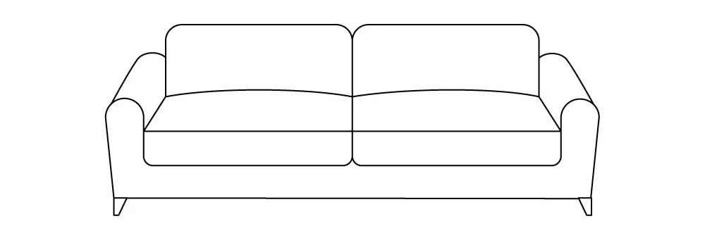 Schwarzweiß-Sofa mit einfachem Design.
