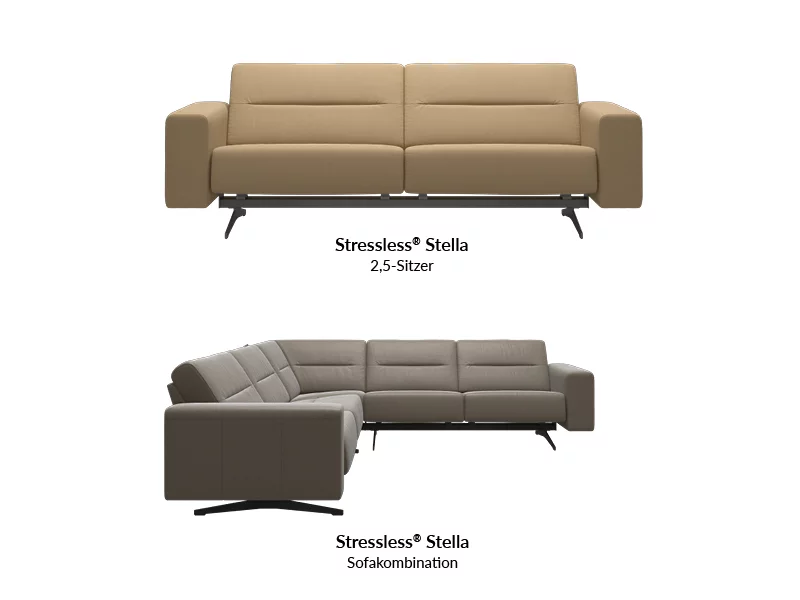Zwei beige Sofas der Stressless Stella Kollektion