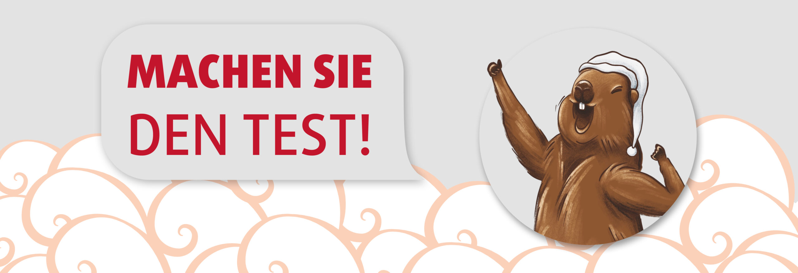 Motivierender Aufforderungstext mit einem Tierbild.