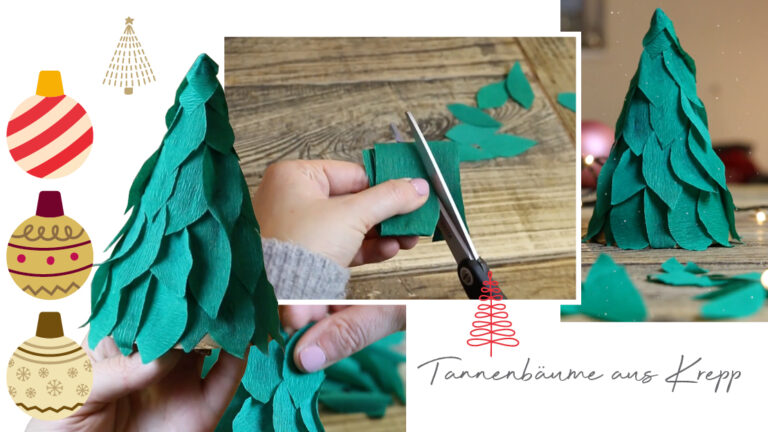 Tannenbaum-Bastelei aus Krepppapier