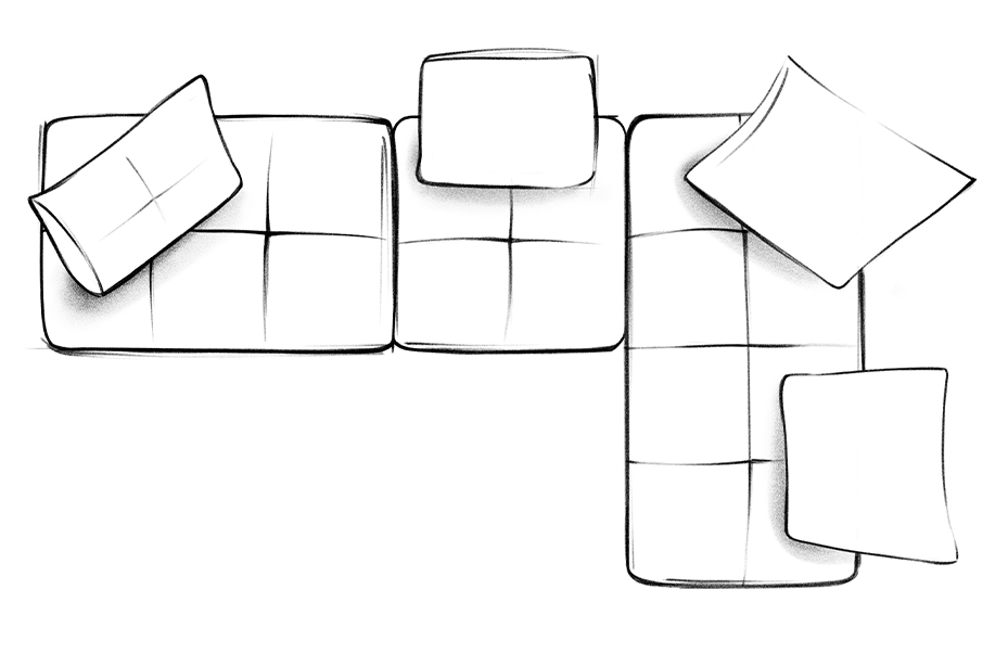 Modulares Sofa Aufstellung 1