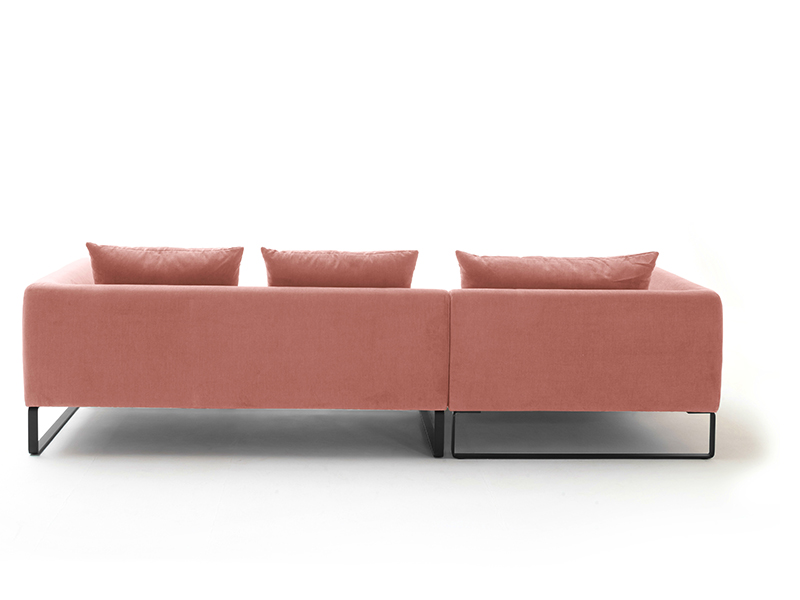 Sofa La109 Cord Rosa Hinten