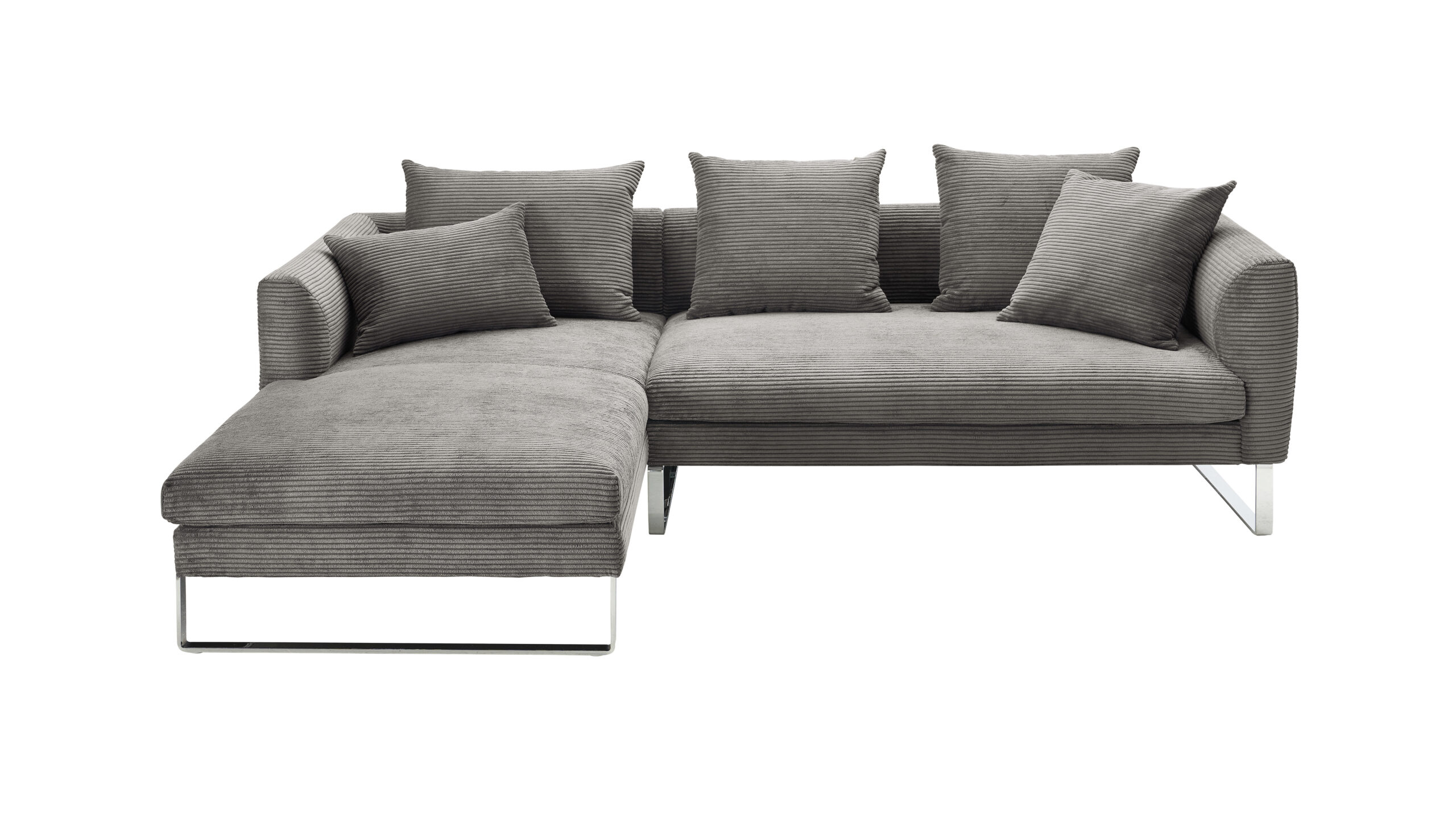 SOFA LA109 in Cord mit Longchair und 2 Sitzer