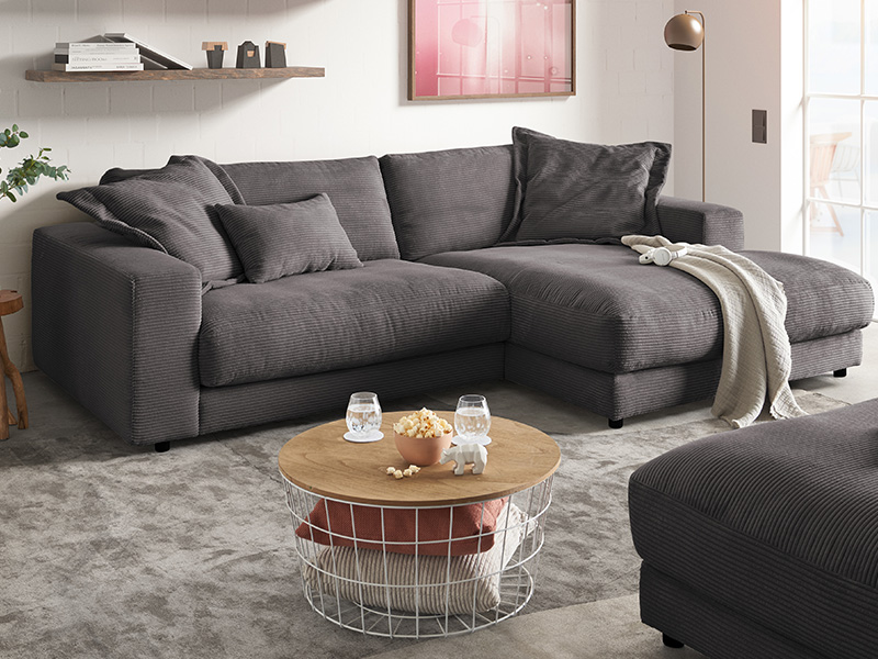 Ecksofa in Cord - Sofa NE29 passt sich optimal Ihrem Räumlichkeiten an