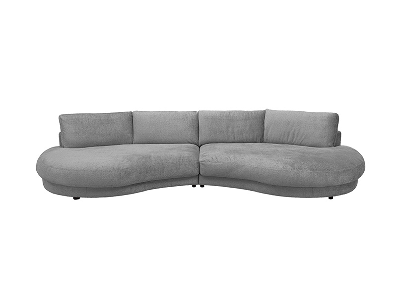Gemütlches Design einmal anders - Sofa NE29 mit rundem Abschluss in grau