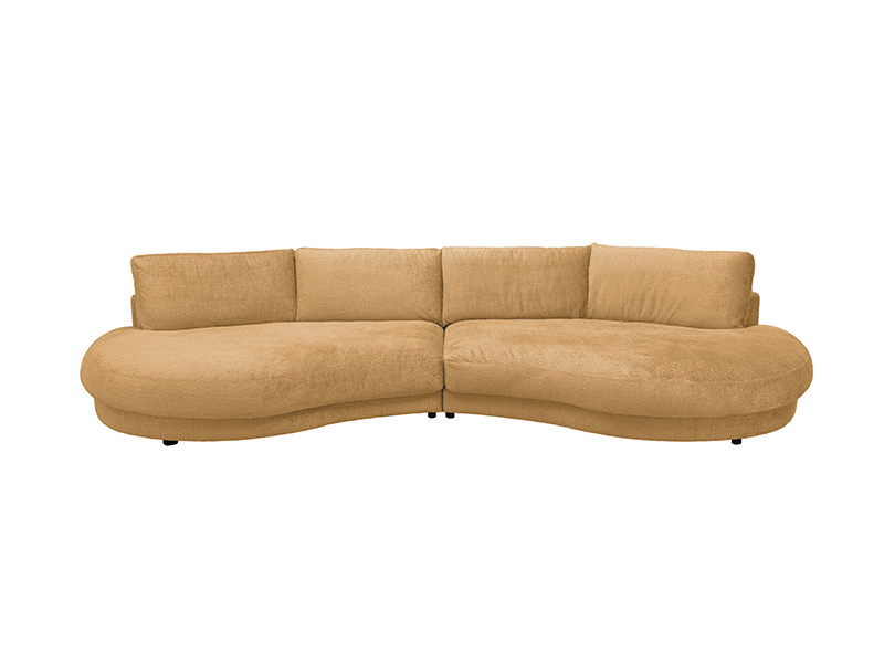 Gemütlches Design einmal anders - Sofa NE29 mit rundem Abschluss in gold