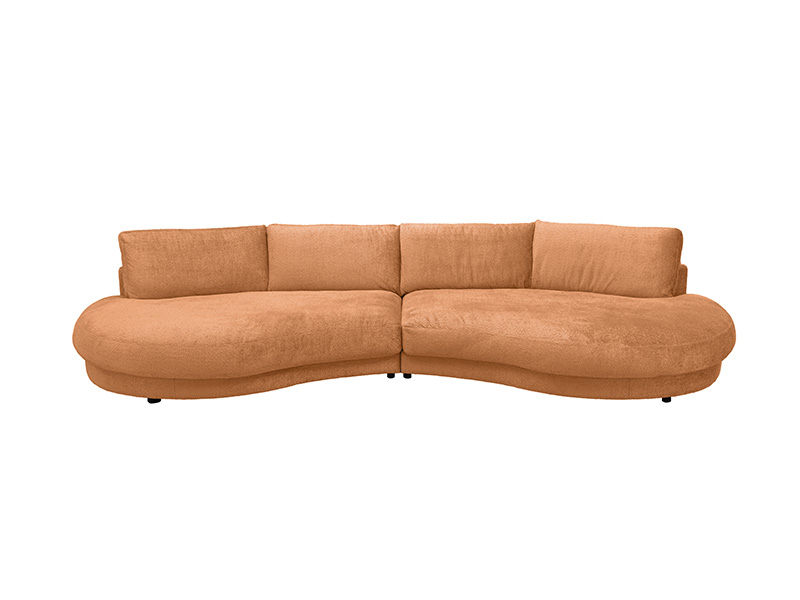 Gemütlches Design einmal anders - Sofa NE29 mit rundem Abschluss in orange