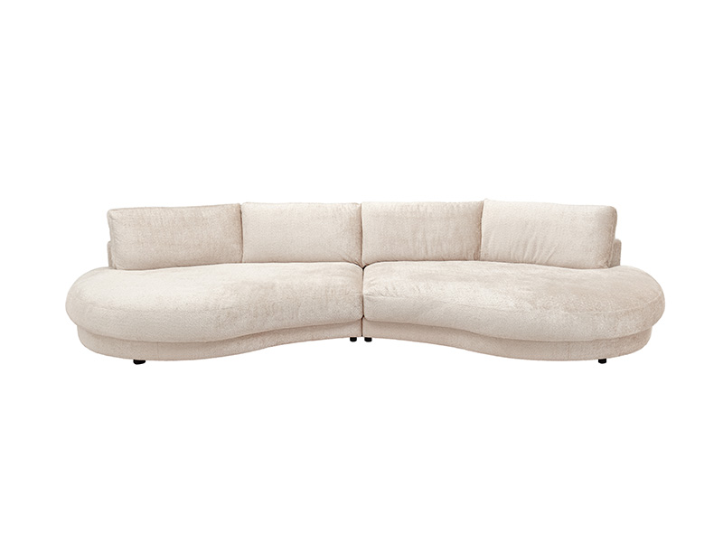 Gemütlches Design einmal anders - Sofa NE29 mit rundem Abschluss in weiß