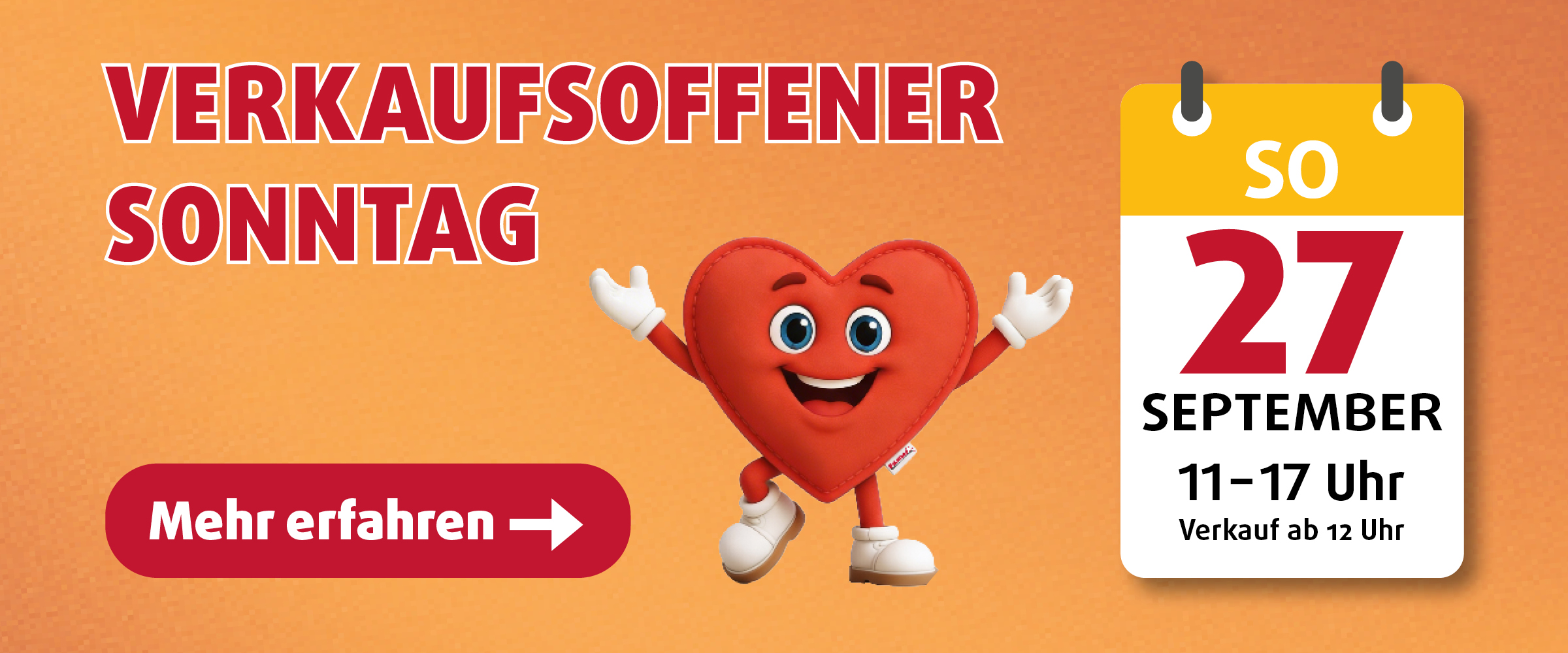 Verkaufsoffener Sonntag bei Polstermöbel Fischer am 27. September von 11 bis 17 Uhr, Verkauf ab 12 Uhr.