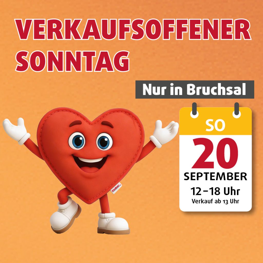 Verkaufsoffener Sonntag bei Polstermöbel Fischer in Bruchsal am 20. September 2026 von 12 bis 18 Uhr