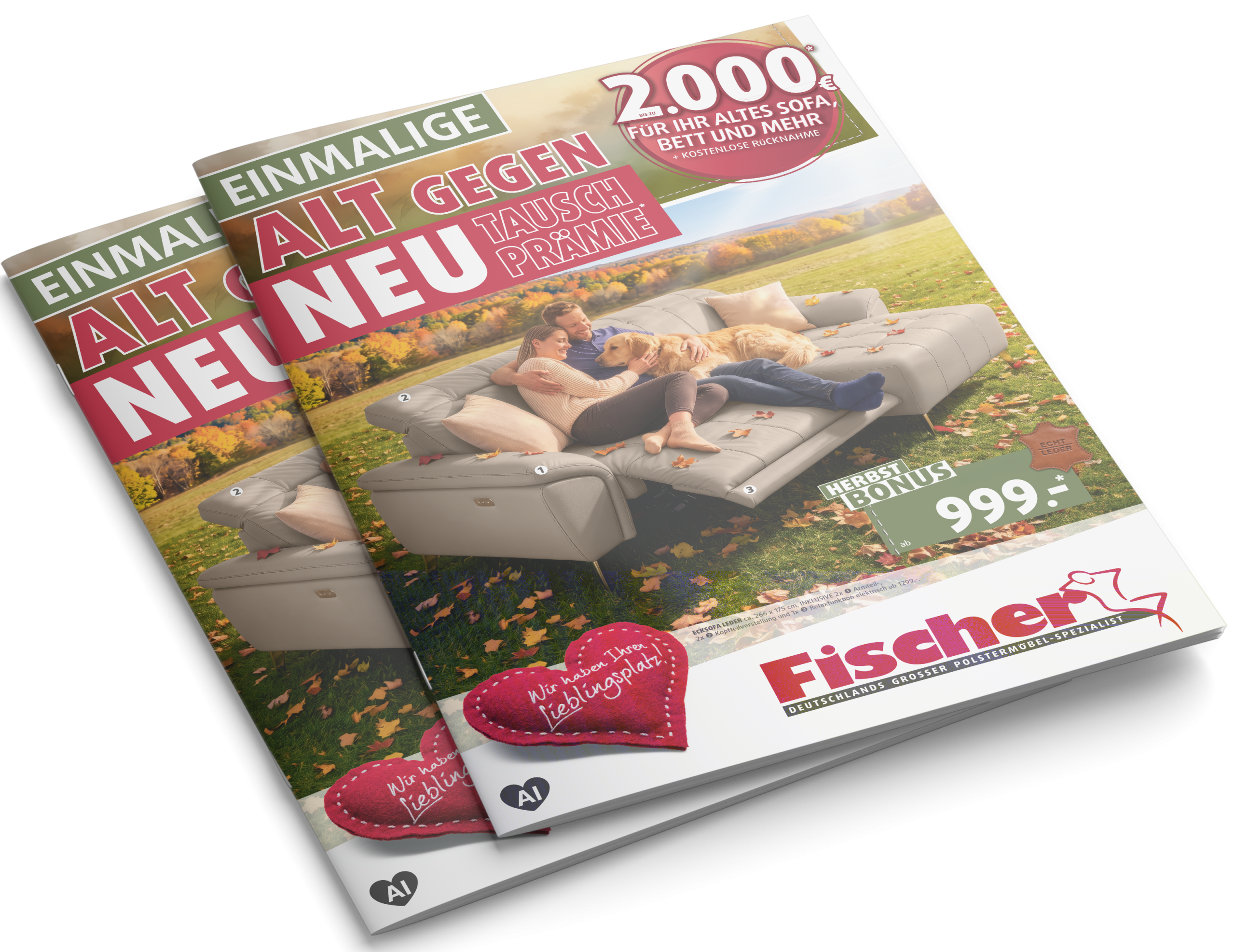 Fischer Möbelprospekt mit aktuellen Sofa-Angeboten, Alt-gegen-Neu-Tauschprämie und Herbstbonus
